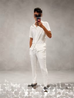 Ensemble homme - blanc & beige  3