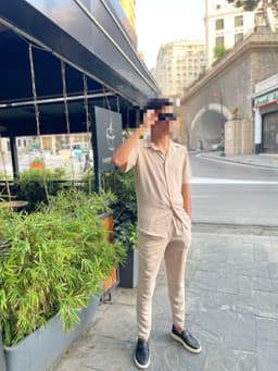 Ensemble homme - blanc & beige  9