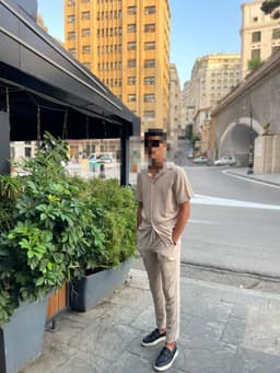 Ensemble homme - blanc & beige  10