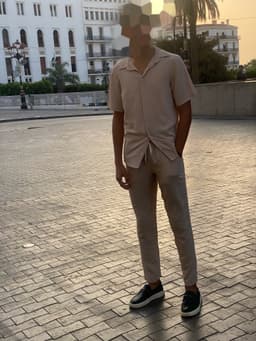 Ensemble homme - blanc & beige  7